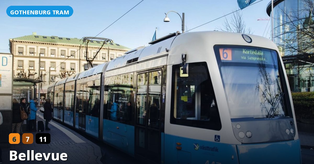 Bellevue stop — Gothenburg tram