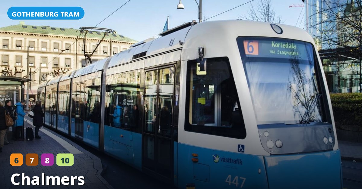 Chalmers stop — Gothenburg tram