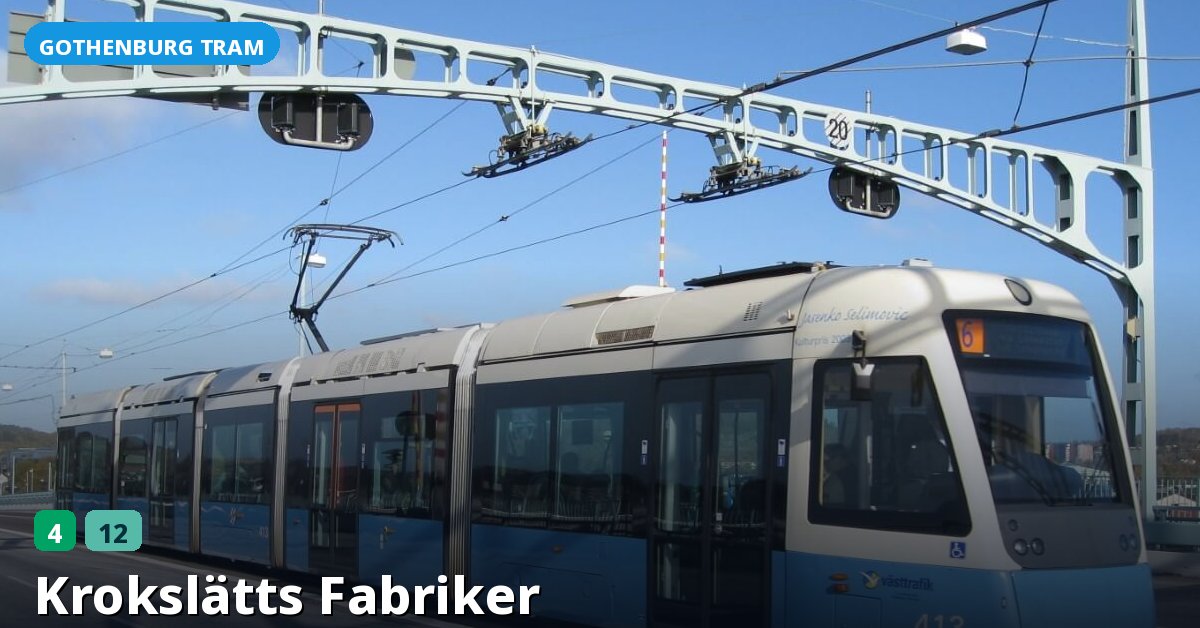 Krokslätts Fabriker stop — Gothenburg tram