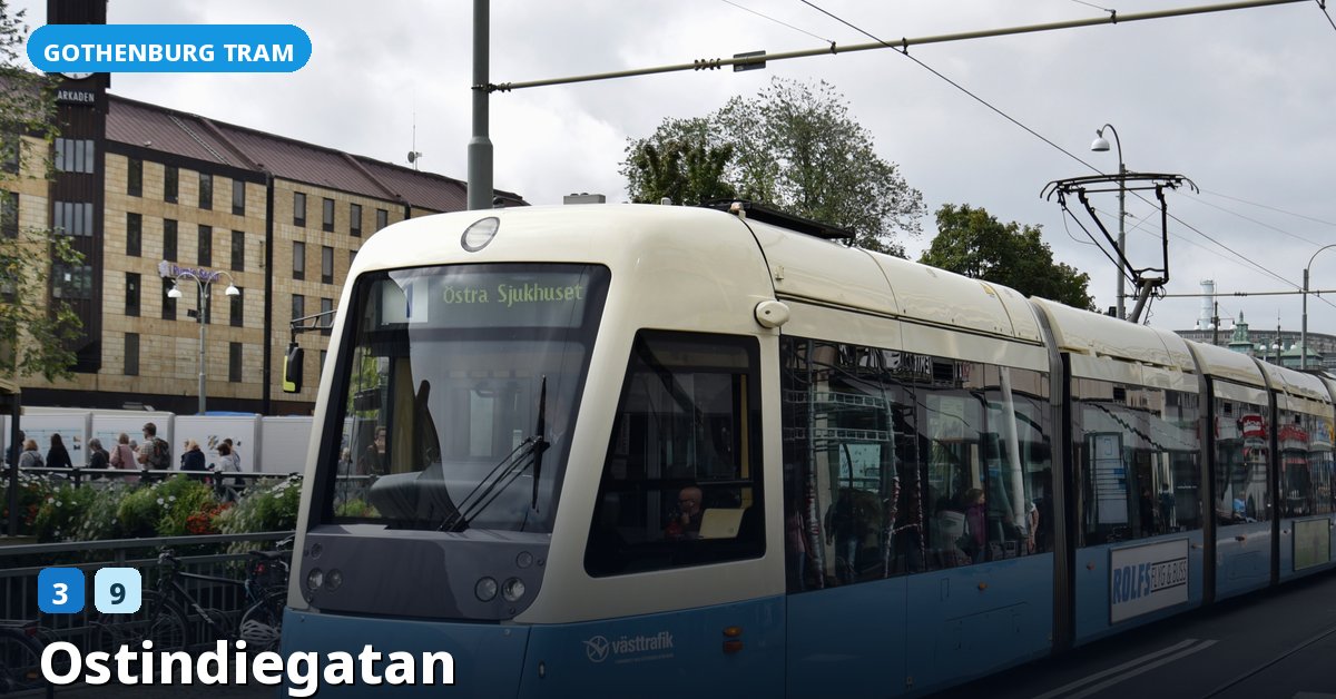 Ostindiegatan stop — Gothenburg tram